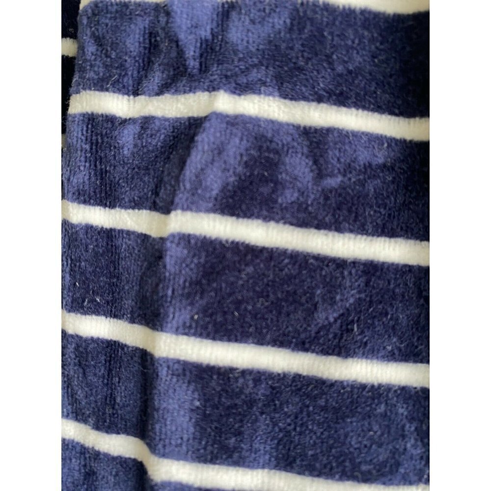 Ralph‎ Lauren 12 Month Baby Girl Navy Blue Velour Striped Short Sleeve Dress - Picture 4 of 6